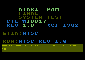 Atari 5200 Control Stick title screen for Atari 5200